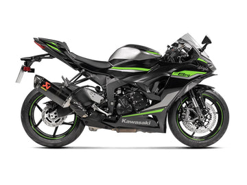 KAWASAKI ZX-6R - (2019-2022) Akrapovic Carbon Silencer Slip-On Kit - Road Legal