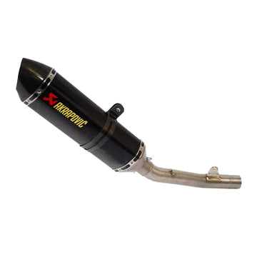 KAWASAKI Z750 - (2007-2012) Akrapovic Carbon Silencer Slip-On Kit - (No Cat Converter) - Race Removable Baffle