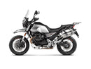 MOTO GUZZI V85 TT / Strada / Travel (850cc) - (2019-2024) Akrapovic Titanium Silencer Slip-On Kit - Road legal