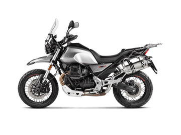 MOTO GUZZI V85 TT / Strada / Travel (850cc) - (2019-2024) Akrapovic Titanium Silencer Slip-On Kit - Road legal
