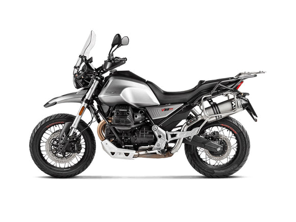 MOTO GUZZI V85 TT / Strada / Travel (850cc) - (2019-2024) Akrapovic Titanium Silencer Slip-On Kit - Road legal