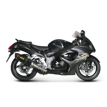 SUZUKI GSX1300R Hayabusa - (2008-2018) Akrapovic Carbon Silencer Complete Stainless 4-2-1 Conical System - Hexagonal - Race Removable Baffle