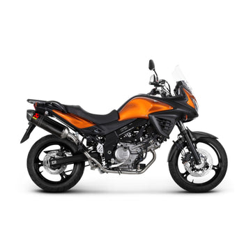 SUZUKI V-Strom 650 - (2004-2006) Akrapovic Carbon Silencer Partial System  - Header & Collector - Hexagonal - Race Removable Baffle