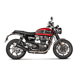 TRIUMPH Thruxton / R / RS (1200cc) - (2016-2020) Akrapovic Titanium Twin Silencer Slip-On Kit - Road Legal