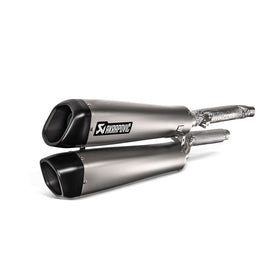 TRIUMPH Scrambler 1200 XC / XE - (2019-2020) Akrapovic Titanium Twin Silencer Slip-On Kit - Road Legal