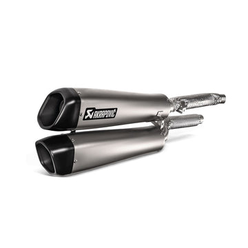 TRIUMPH Scrambler 1200 XC / XE - (2019-2020) Akrapovic Titanium Twin Silencer Slip-On Kit - Road Legal