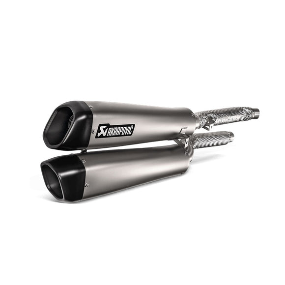 TRIUMPH Scrambler 1200 XC / XE - (2019-2020) Akrapovic Titanium Twin Silencer Slip-On Kit - Road Legal