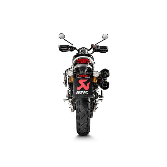 TRIUMPH Scrambler 1200 XC / XE - (2019-2020) Akrapovic Titanium Twin Silencer Slip-On Kit - Road Legal