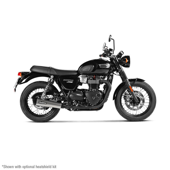 TRIUMPH Bonneville T100 (900cc) - (2017-2020) Akrapovic Titanium Twin Silencer Slip-On Kit - Road Legal
