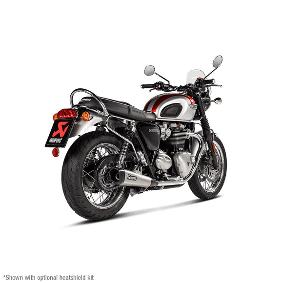 TRIUMPH Bonneville T100 (900cc) - (2017-2020) Akrapovic Titanium Twin Silencer Slip-On Kit - Road Legal