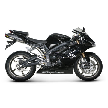 TRIUMPH Daytona 675 - (2006-2012) Akrapovic Titanium Silencer Slip-On Kit - (Carbon Outlet Cap) - Road Legal Removable Baffle