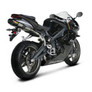 TRIUMPH Daytona 675 R - (2011-2012) Akrapovic Titanium Silencer Slip-On Kit - (Carbon Outlet Cap) - Road Legal Removable Baffle