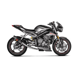 TRIUMPH Street Triple 765 All variants - (2017-2019) Akrapovic Carbon Silencer Slip-On Kit - Hexagonal - Race Removable Baffle (Removes Pre-Silencer Box)