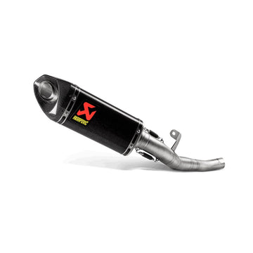 TRIUMPH Street Triple 765 All variants - (2020-2022) Akrapovic Carbon Silencer Slip-On Kit - Hexagonal - Race Removable Baffle (Removes Pre-Silencer Box)