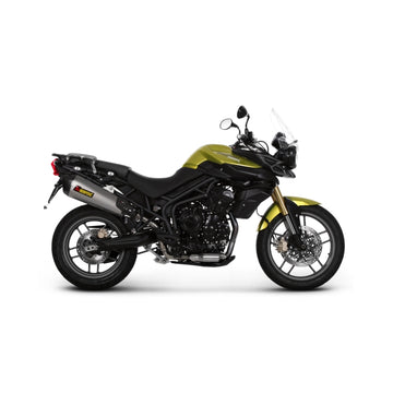 TRIUMPH Tiger 800 XC - (2011-2014) Akrapovic Titanium Silencer Slip-On Kit - Hexagonal - Road Legal Removable Baffle