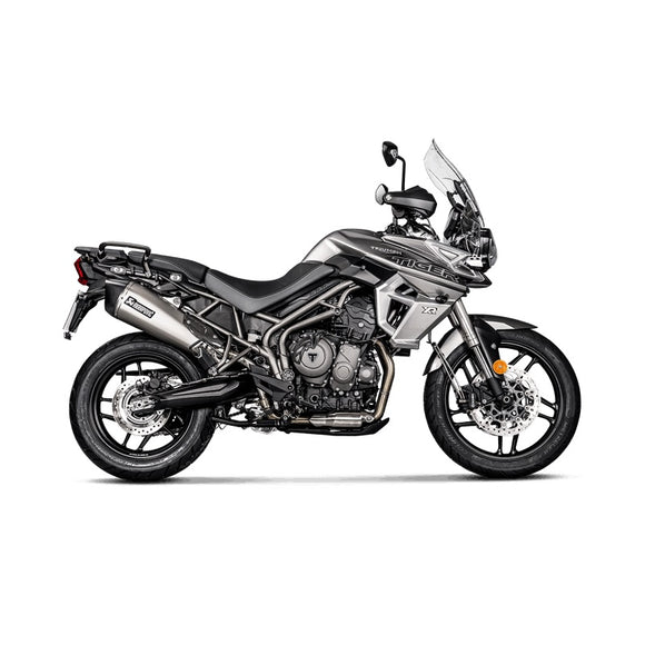 TRIUMPH Tiger 800 XC / XR - (2017-2020) Akrapovic Titanium Silencer Slip-On Kit - Road Legal