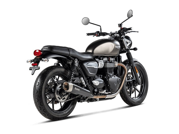 TRIUMPH Street Twin / Street Cup (900cc) - (2019-2020) Akrapovic Titanium Twin Silencer Slip-On Kit - Road Legal
