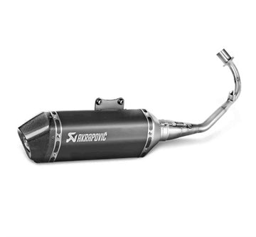 VESPA Sprint 125 3v - (2017-2020) Akrapovic SP Titanium Full System - Black Hexagonal Silencer (for models with iGet engines) - (Optional Cat Conv. Required To be Fully Road
