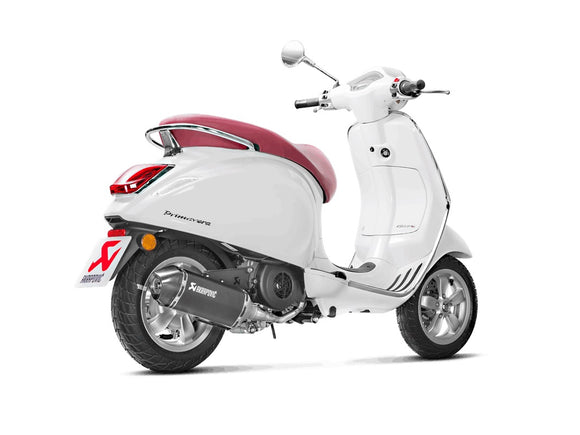 VESPA Sprint 125 3v - (2017-2020) Akrapovic SP Titanium Full System - Black Hexagonal Silencer (for models with iGet engines) - (Optional Cat Conv. Required To be Fully Road