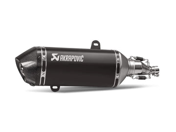 VESPA GTS125ie Super - (2021-2024) Akrapovic Slip-On Kit - Black Titanium Sleeve With Carbon End Cap - Road Legal (Euro 4/5 Models)