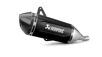 VESPA GTS310 - (2025-2026) Akrapovic Slip-On Kit - Black Titanium Sleeve With Carbon End Cap - Road Legal