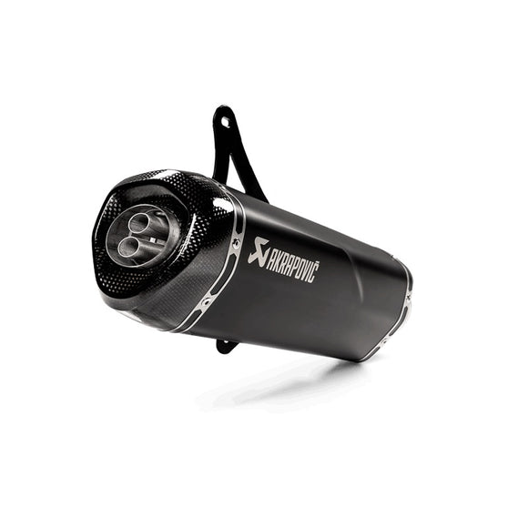 VESPA GTS250 - (2005-2020) Akrapovic SP Titanium Slip-On Kit - Satin Black Finish - Not Compatible With Rear Side Protector kit - Road Legal Removable Baffle