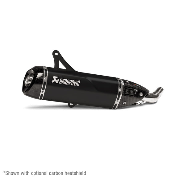 VESPA GTV250 - (2006-2020) Akrapovic SP Titanium Slip-On Kit - Satin Black Finish - Not Compatible With Rear Side Protector kit - Road Legal Removable Baffle
