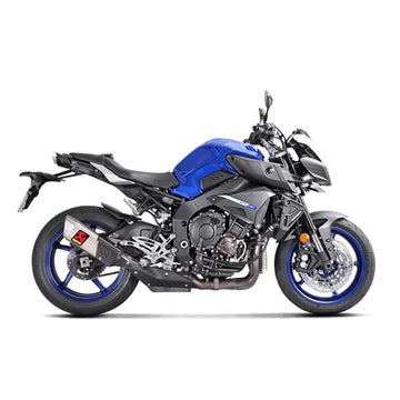 YAMAHA MT-10 (1000cc) - (2016-2021) Akrapovic Titanium Silencer Slip-On Kit - (Forged Titanium Outlet Cap) - With Carbon Heat Shield - Road Legal