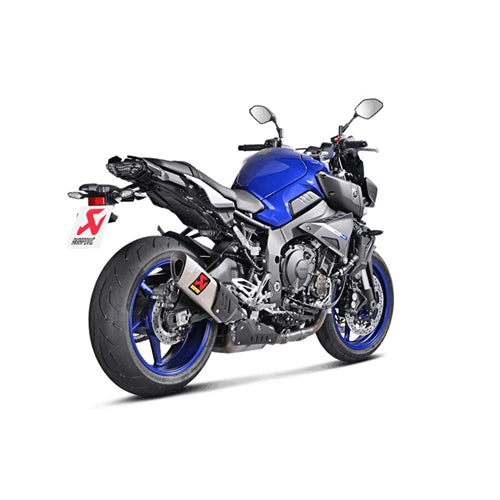 YAMAHA MT-10 (1000cc) - (2016-2021) Akrapovic Titanium Silencer Slip-On Kit - (Forged Titanium Outlet Cap) - With Carbon Heat Shield - Road Legal