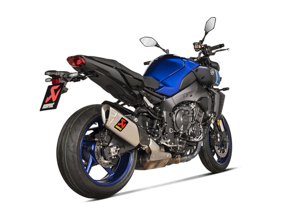 YAMAHA MT-10 (1000cc) - (2022-2024) Akrapovic Titanium Silencer Slip-On Kit - Titanium Outlet Cap With Carbon Heat Shield - Road Legal