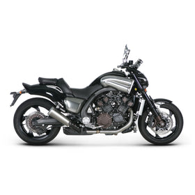 YAMAHA V Max 1700 [V-Max] - (2009-2016) Akrapovic Titanium Silencer Slip-On Kit - Twin Round With Etched logo - Road Legal Removable Baffle