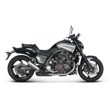 YAMAHA V Max 1700 [V-Max] - (2009-2016) Akrapovic Titanium Silencer Slip-On Kit - Twin Round With Etched logo - Road Legal Removable Baffle