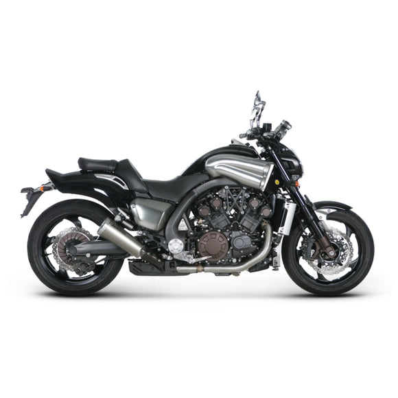YAMAHA V Max 1700 [V-Max] - (2009-2016) Akrapovic Titanium Silencer Slip-On Kit - Twin Round With Etched logo - Road Legal Removable Baffle