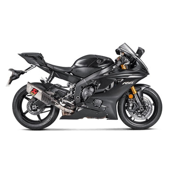YAMAHA YZF-R6 - (2017-2020) Akrapovic Titanium Silencer Slip-On Kit - (Forged Titanium Outlet Cap) - With Carbon Heat Shield - Road Legal Optional Baffle Available