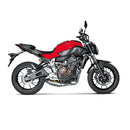 YAMAHA MT-07 - (2021-2024) Akrapovic Titanium Silencer Stainless 2-1 System - Removable Baffle