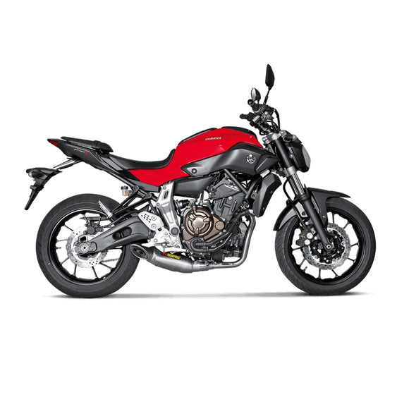 YAMAHA MT-07 - (2014-2016) Akrapovic Titanium Silencer Stainless 2-1 System - Road Legal Removable Baffle