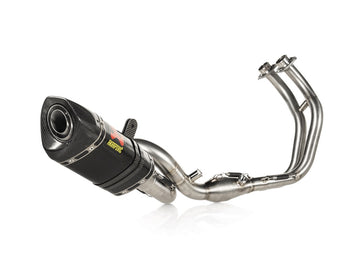YAMAHA XSR700 - (2022-2024) Akrapovic Carbon Silencer Complete 2-1 Race System - Hexagonal - Race Removable Baffle