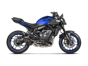 YAMAHA MT-07 - (2025-2026) Akrapovic Carbon Silencer Complete 2-1 Race System - Hexagonal - Race Removable Baffle