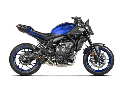 YAMAHA MT-07 - (2025-2026) Akrapovic Carbon Silencer Complete 2-1 Race System - Hexagonal - Race Removable Baffle