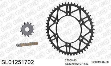 Yamaha YZ450F 2018-2019 - AFAM Xs-Ring Reinforced Plus Chain & Self CleaningSuperlight Steel Sprocket Kit, 520 (OE Pitch) - SL01251702 - P3 Tuning