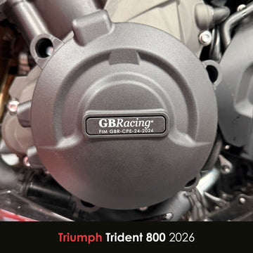 GB Racing Triumph Daytona 675R 2013-2016; Daytona Moto2 765 2019-2020; Street Triple 765 (SRRSMOTO2 Edition) 2017-2026; Trident 800 2026; Tiger Sport 800 2025-2026 Stock Secondary Engine Cover - Alternator/Generator