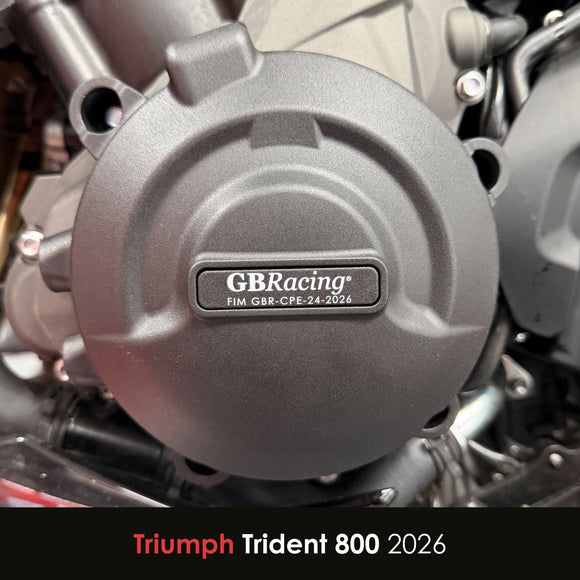 GB Racing Triumph Daytona 675R 2013-2016; Daytona Moto2 765 2019-2020; Street Triple 765 (SRRSMOTO2 Edition) 2017-2026; Trident 800 2026; Tiger Sport 800 2025-2026 Stock Secondary Engine Cover - Alternator/Generator