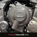 GB Racing Triumph Daytona 675R 2013-2016; Daytona Moto2 765 2019-2020; Street Triple 765 (SRRSMOTO2 Edition) 2017-2026; Trident 800 2026; Tiger Sport 800 2025-2026 Stock Secondary Engine Cover Set