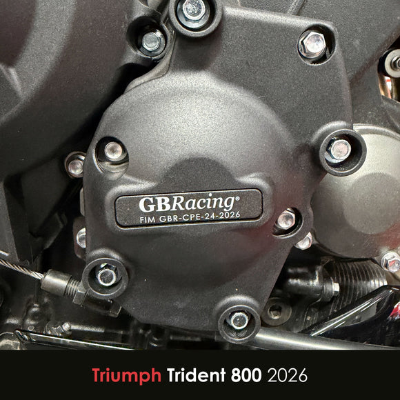 GB Racing Triumph Daytona 675R 2013-2016; Daytona Moto2 765 2019-2020; Street Triple 765 (SRRSMOTO2 Edition) 2017-2026; Trident 800 2026; Tiger Sport 800 2025-2026 Stock Secondary Engine Cover - Pulse/Timing