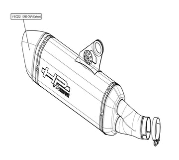 BMW R1200GS - (2013-2018) Akrapovic Carbon End Cap For BMW OEM Akrapovic Slip-On Kit With Etched Logo (S-B12SO10-HBOTB)