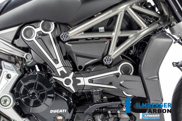 DUCATI XDiavel / S (1300cc) (2018-2024) Ilmberger Carbon Cam Belt Covers (3-pieces) With Chrome Detail - Matt Finish