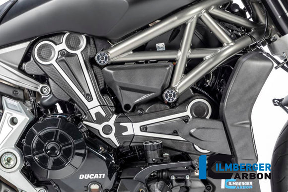 DUCATI XDiavel / S (1300cc) (2018-2024) Ilmberger Carbon Cam Belt Covers (3-pieces) With Chrome Detail - Matt Finish