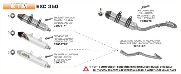 KTM EXC-F 350 Off-Road Thunder aluminium silencer for stock coll.