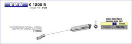 BMW K 1200 R Maxi Race-Tech Approved titanium silencer with carby end cap - 0