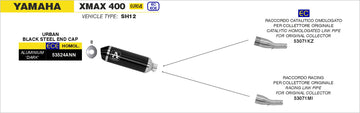 Yamaha XMAX 400 Urban  aluminium "Dark" silencer with "Dark" end cap - 0